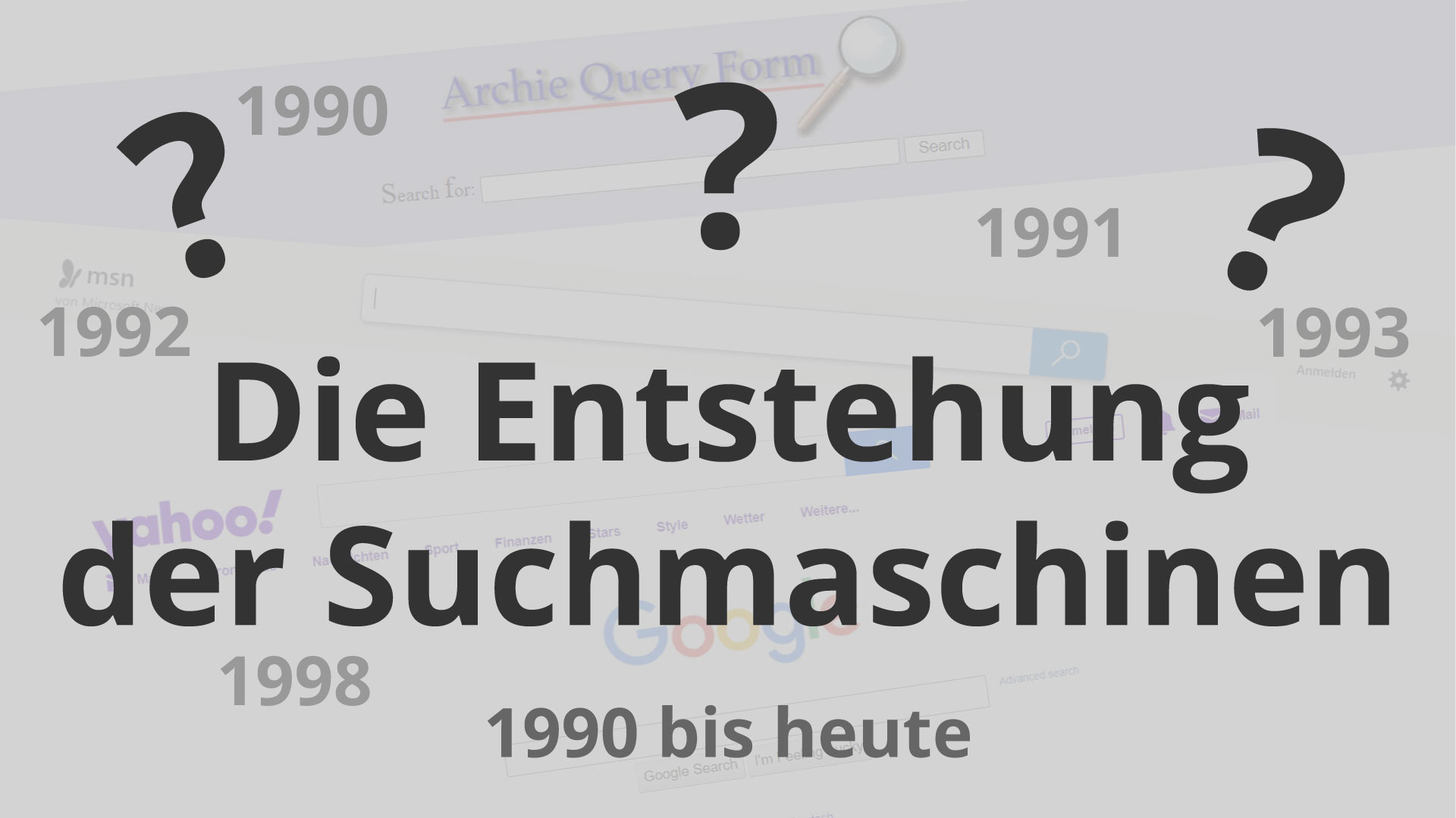 Entstehung der Suchmaschinen