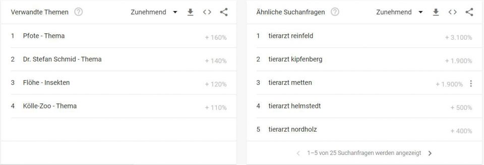 Google Trends Themen