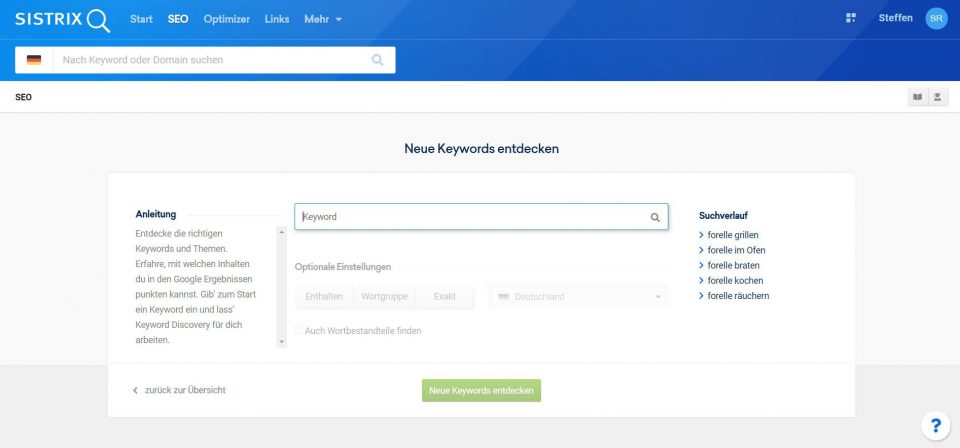 Sistrix Keyword auswerten