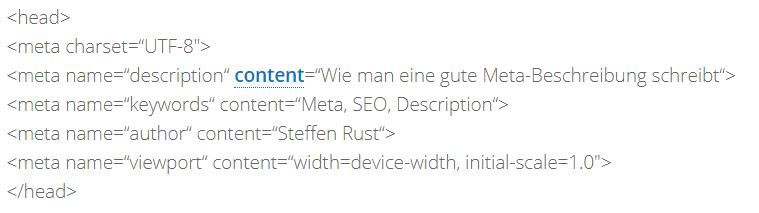 Meta Daten Webseite